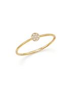 Zoe Chicco 14k Yellow Gold Itty Bitty Round Disc Pave Diamond Stack Ring