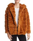 Apparis Goldie Banded Hooded Faux-fur Coat