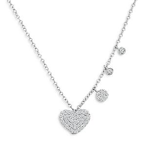 Meira T 14k Yellow & White Gold Diamond Heart Pendant Necklace, 18