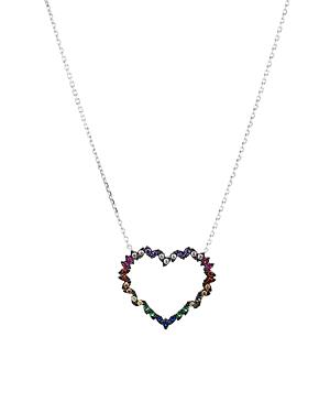 Aqua Heart Pendant Necklace In Gold-plated Sterling Silver Or Sterling Silver, 16 - 100% Exclusive