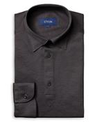 Eton Cotton Solid Contemporary Fit Long Sleeve Polo Shirt