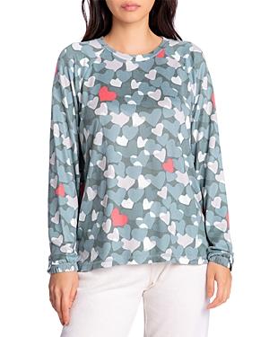 Pj Salvage Heart Print Pullover