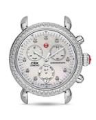 Michele Csx-36 Day Diamond Embellished Stainless Steel Watch Head, 36mm