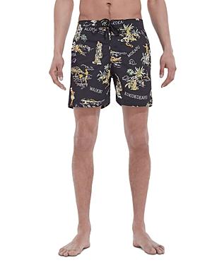 The Kooples Hawaiian Print Swim Trunks