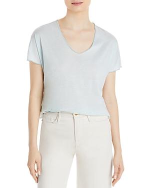 Three Dots Raw Edge Burnout Tee