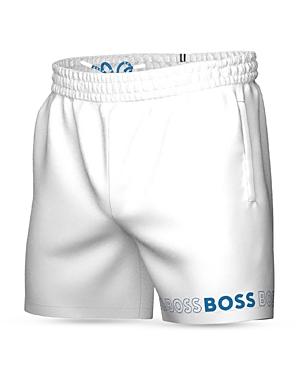 Boss Dolphin Quick Dry Logo Print Regular Fit Swim Trunks