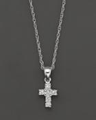 Small Diamond Cross Pendant In 14 Kt. White Gold, 0.10 Ct. T.w. - 100% Exclusive