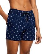 Onia Charles Embroidered Sailboat Swim Trunks
