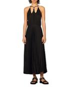 Sandro Noelia Pleated Maxi Dress