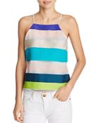 Milly Striped Camisole With Draped Back