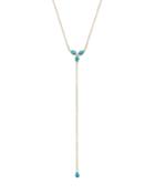 Zoe Chicco 14k Yellow Gold Turquoise Teardrop Lariat Necklace With Diamond, 20