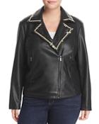 Bagatelle Plus Embellished-trim Faux Leather Jacket