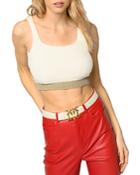 Pinko Giocatore Metallic Trimmed Cropped Top