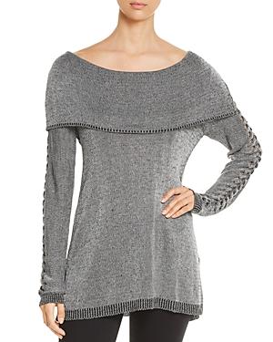 Heather B Lattice-sleeve Sweater
