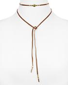 Chan Luu Labradorite Wrapped Leather Choker Necklace, 40