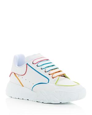 Alexander Mcqueen Women's Court Multicolor Trim Low Top Sneakers