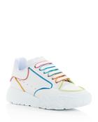 Alexander Mcqueen Women's Court Multicolor Trim Low Top Sneakers