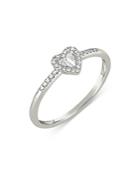 Meira T 14k White Gold Diamond Baguette Heart Ring