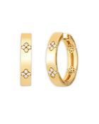 Roberto Coin 18k Yellow Gold And Diamond Love In Verona Hoop Earrings