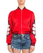 The Kooples Rose-embroidered Graphic Bomber Jacket