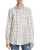 French Connection Mixed-print Button-down Shirt