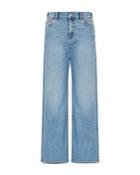 Emporio Armani Wide Cropped Five Pocket Jeans In Solid Dark