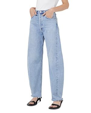 Agolde Luna Pieced High Rise Cotton Jeans In Void