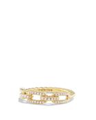 David Yurman Stax Single Row Pave Chain Link Ring With Diamonds In 18k Gold