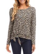 Karen Kane Leopard Print Tie Sweater