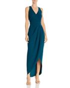 Avery G Faux-wrap Crepe Gown