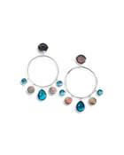 Ippolita Sterling Silver 925 Wonderland Multi Stone Circular Chandelier Drop Earrings
