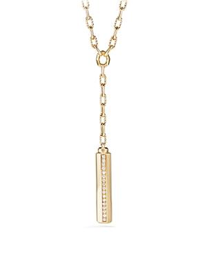 David Yurman Barrels Y Necklace With Diamonds In 18k Gold