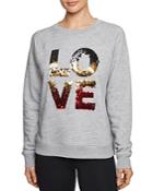 Betsey Johnson Love Sequined Sweatshirt