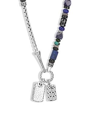 John Hardy Sterling Silver Classic Chain Lapis Lazuli, Black Onyx, Grey Moonstone, Chrome Diopside And Turquoise Pendant Necklace, 22