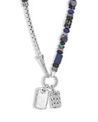 John Hardy Sterling Silver Classic Chain Lapis Lazuli, Black Onyx, Grey Moonstone, Chrome Diopside And Turquoise Pendant Necklace, 22