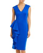 Eliza J Asymmetric Ruffle Sheath Dress