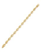 Adinas Jewels Puff Mariner Link Bracelet In 14k Gold Plated Sterling Silver