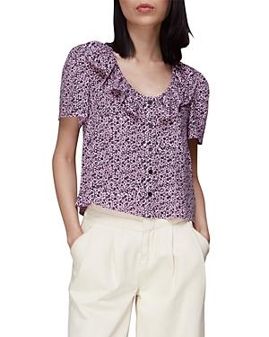 Whistles Flower Stamp Ruffled Blouse