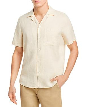 Hugo Ellino Linen Solid Straight Fit Button Down Camp Shirt