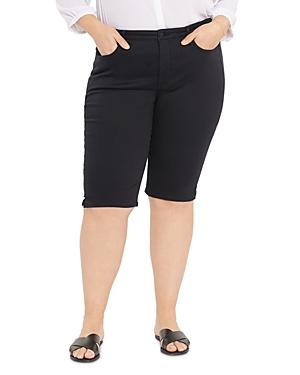 Nydj Plus Side Slit Knee Capri Jeans In Black