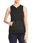 Kenneth Cole Mixed-media Sleeveless Hoodie