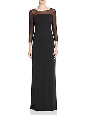 Laundry By Shelli Segal Mesh Sleeve Gown