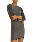 Reiss Marina Metallic Striped Mini Dress