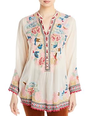 Johnny Was Gracie Embroidered Blouse