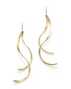 Double Twist Flat Wire Drop Earrings In 14k Yellow Gold