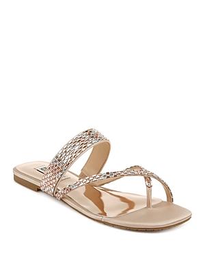 Badgley Mischka Women's Zelah Crystal Embellished Flat Sandals