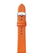 Michele Burnt Orange Saffiano Leather Watch Strap, 18mm