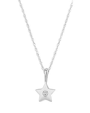 Bloomingdale's Diamond Star Pendant Necklace In 14k White Gold, 0.03 Ct. T.w. - 100% Exclusive
