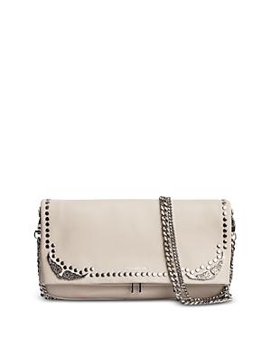 Zadig & Voltaire Rock Mirror Studded Leather Shoulder Bag