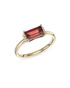 Bloomingdale's Garnet & Diamond Accent Stacking Ring In 14k Yellow Gold - 100% Exclusive